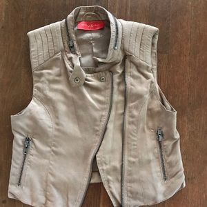 Brown faux suede vest